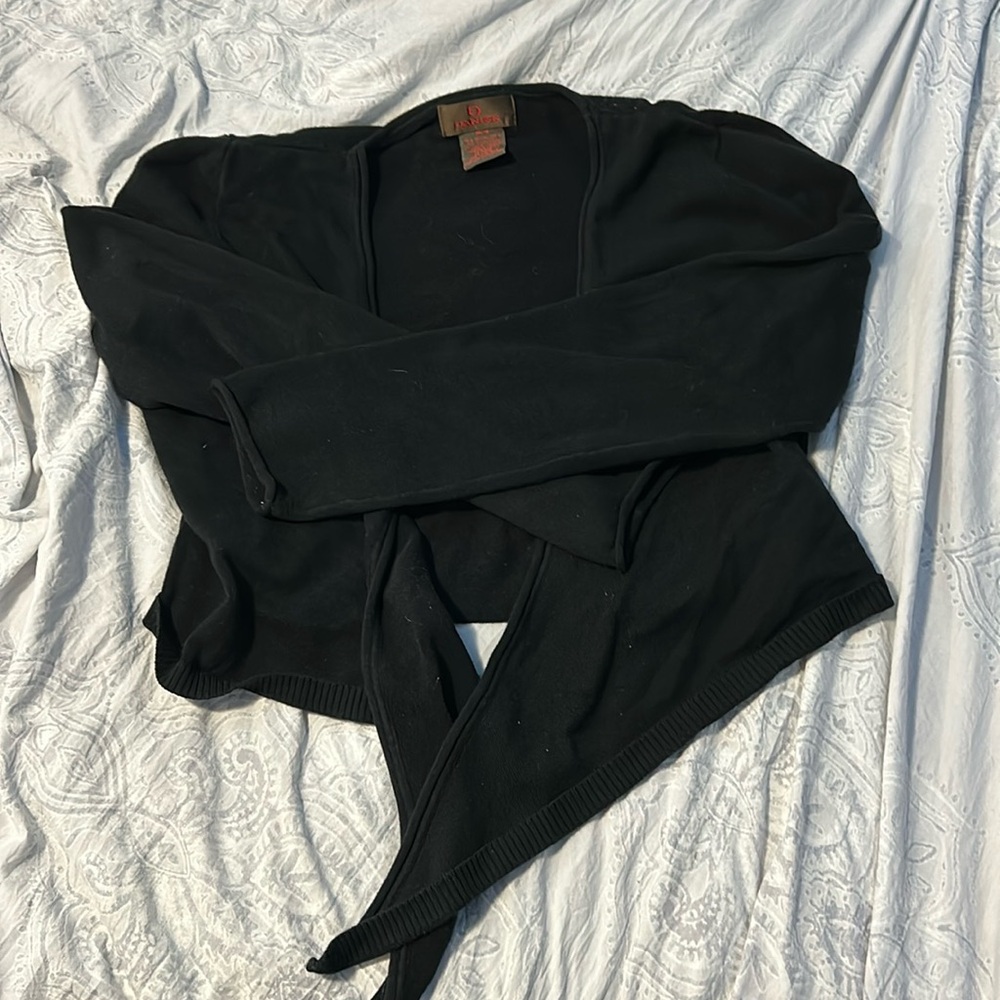 🩷vintage danier black tie-up cardigan